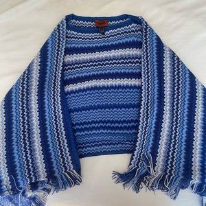 Missoni blue zig zag pashmina / sweater